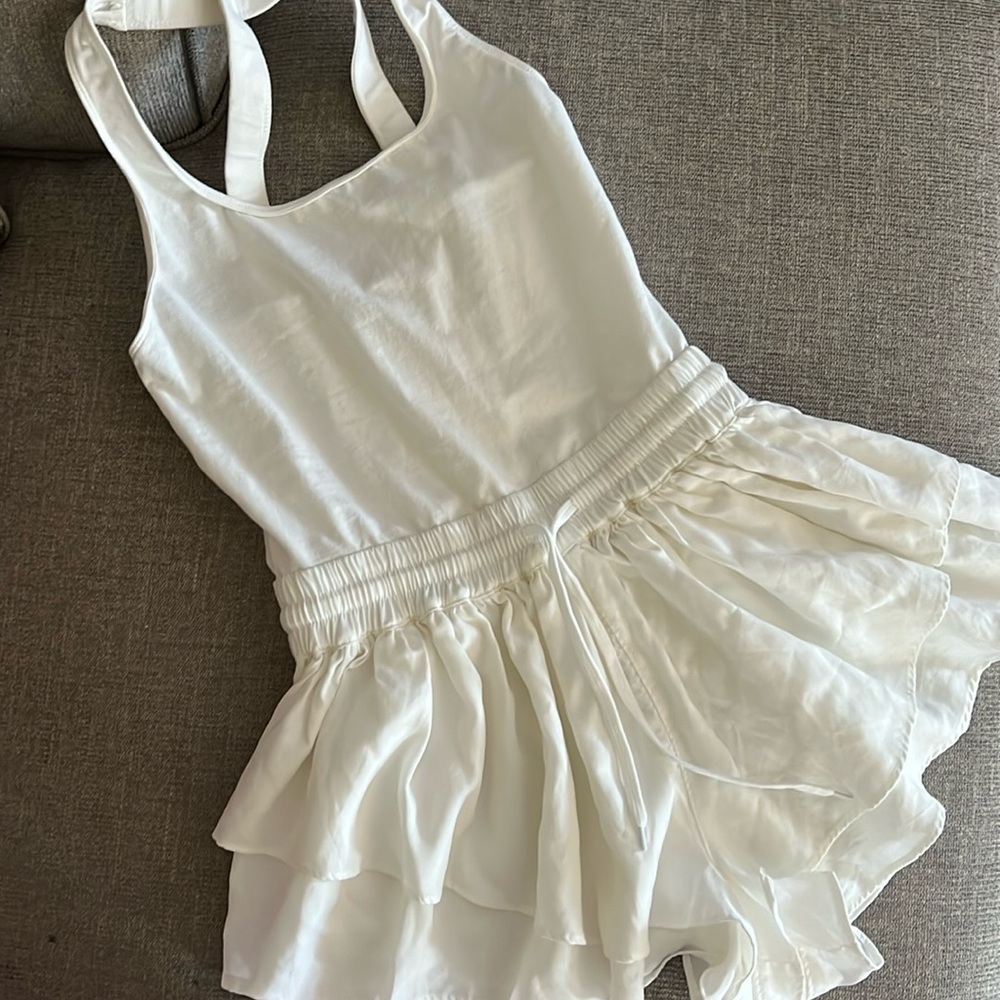 white FP movement romper never worn